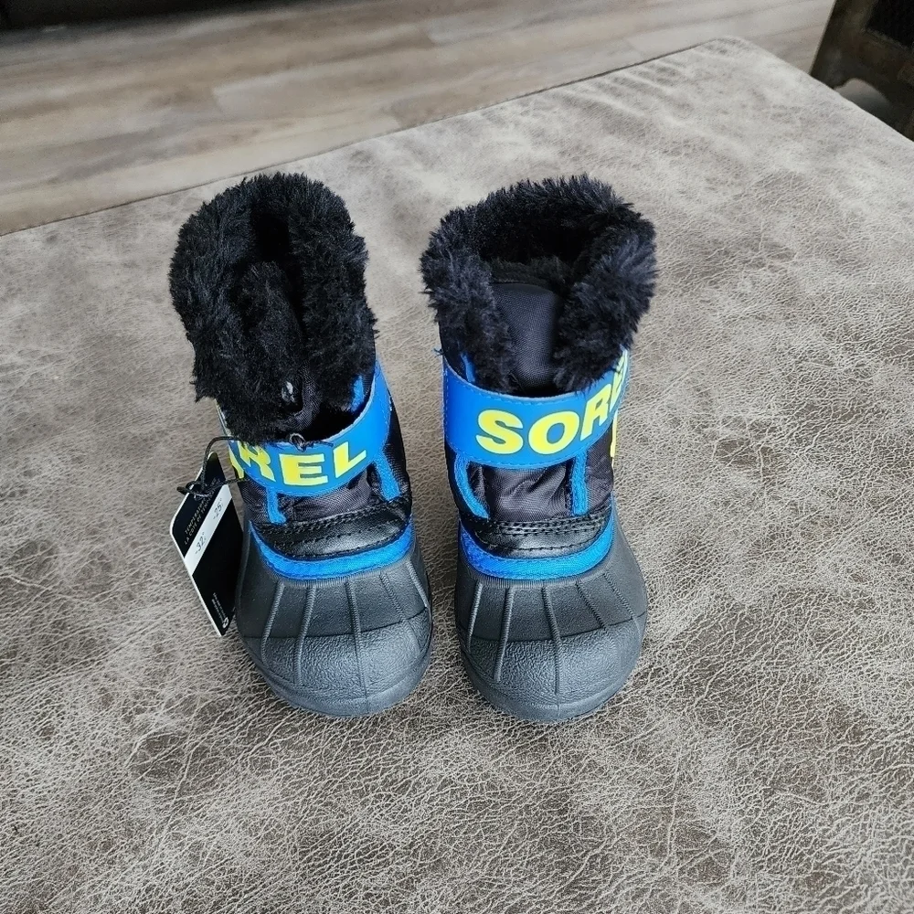 Sorel Toddler Snow Commander Boot – Black, Super Blue